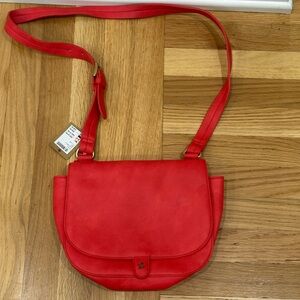 Joules Red Leather Crossbody Bag